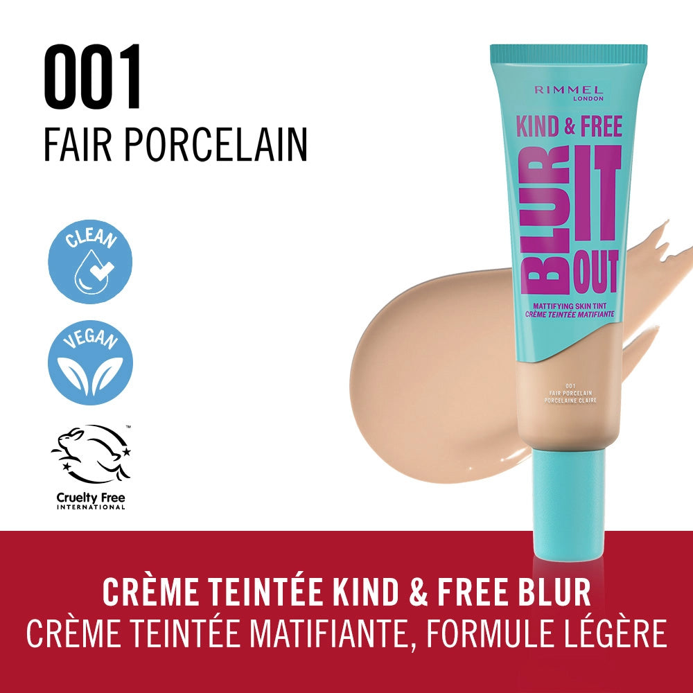 RIMMEL K&F Blur It Out SPF20 Mattifying Skin Tint Foundation
