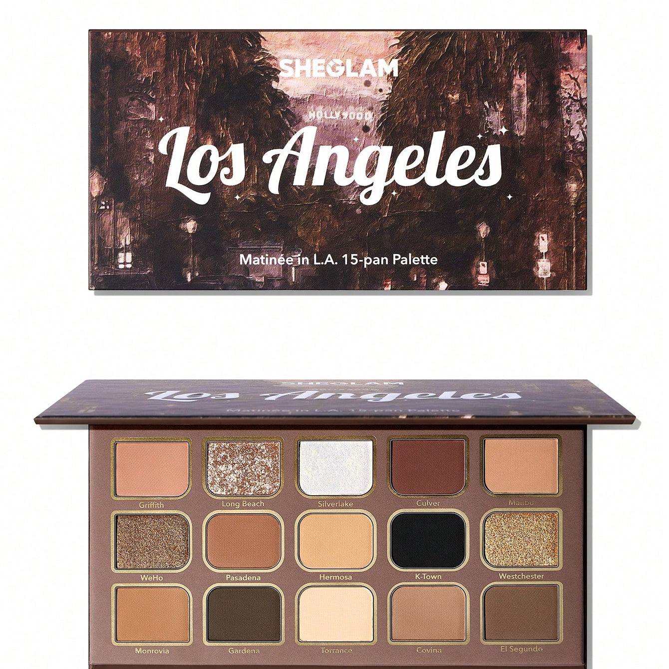 SHEGLAM Matinée In L.A. 15-Pan Eyeshadow Palette – Warm Glam Shades