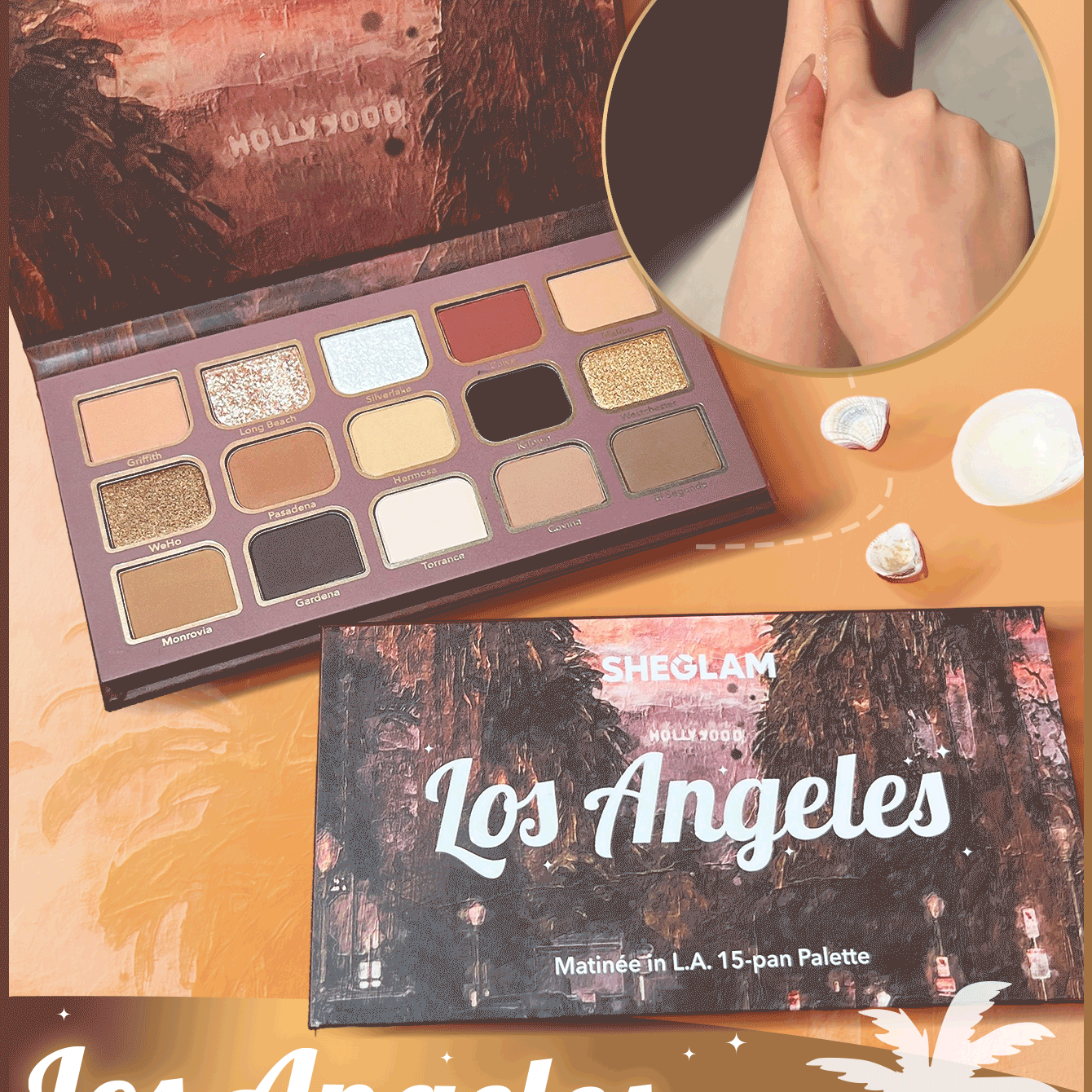 SHEGLAM Matinée In L.A. 15-Pan Eyeshadow Palette – Warm Glam Shades
