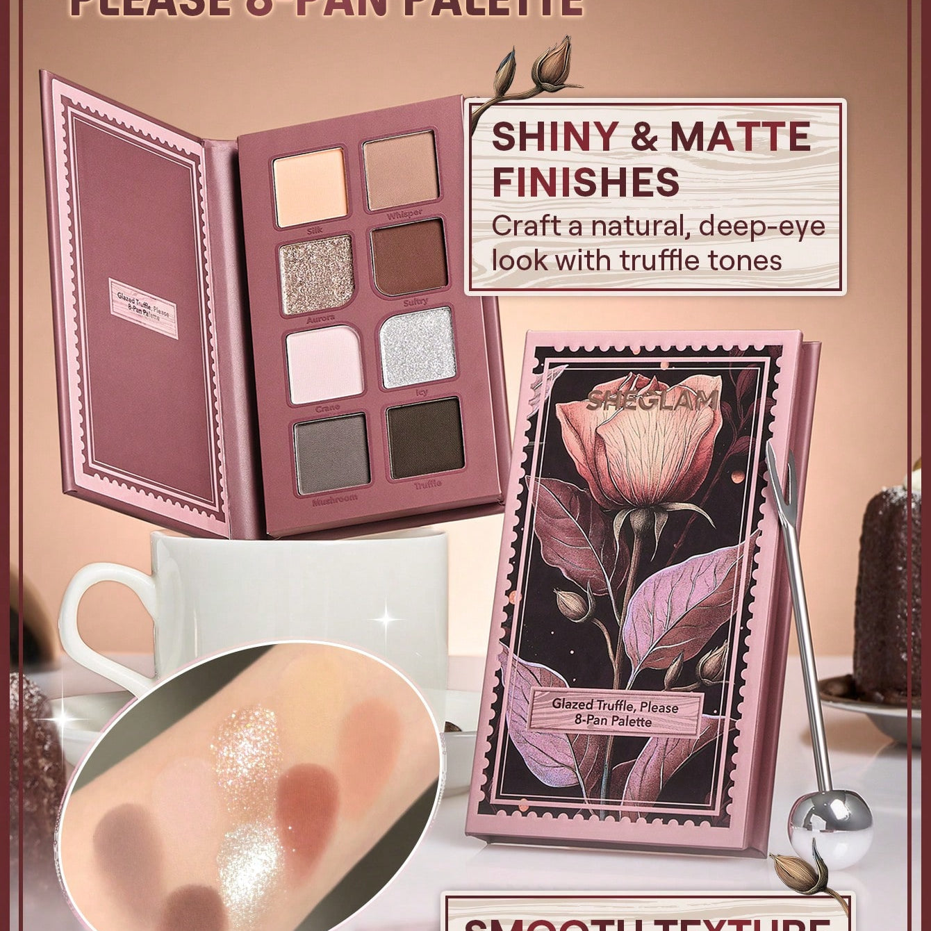 SHEGLAM Glazed Truffle Please 8-Pan Eyeshadow Palette Multicolor