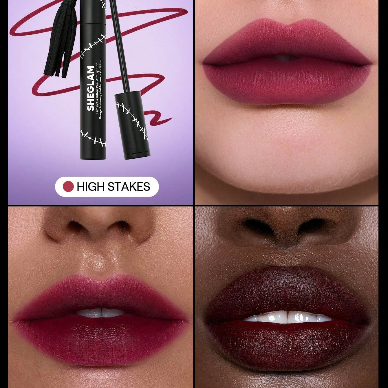 SHEGLAM Catwoman Peel-Off Lip Tint High Stakes Transfer-Proof Precision