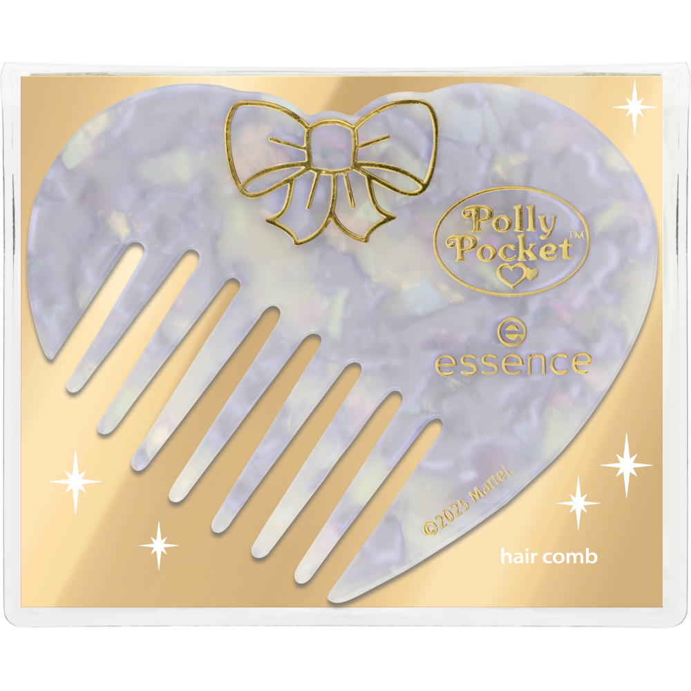 essence Polly Pocket Wide-Tooth Heart Comb Gentle Detangling Compact Travel