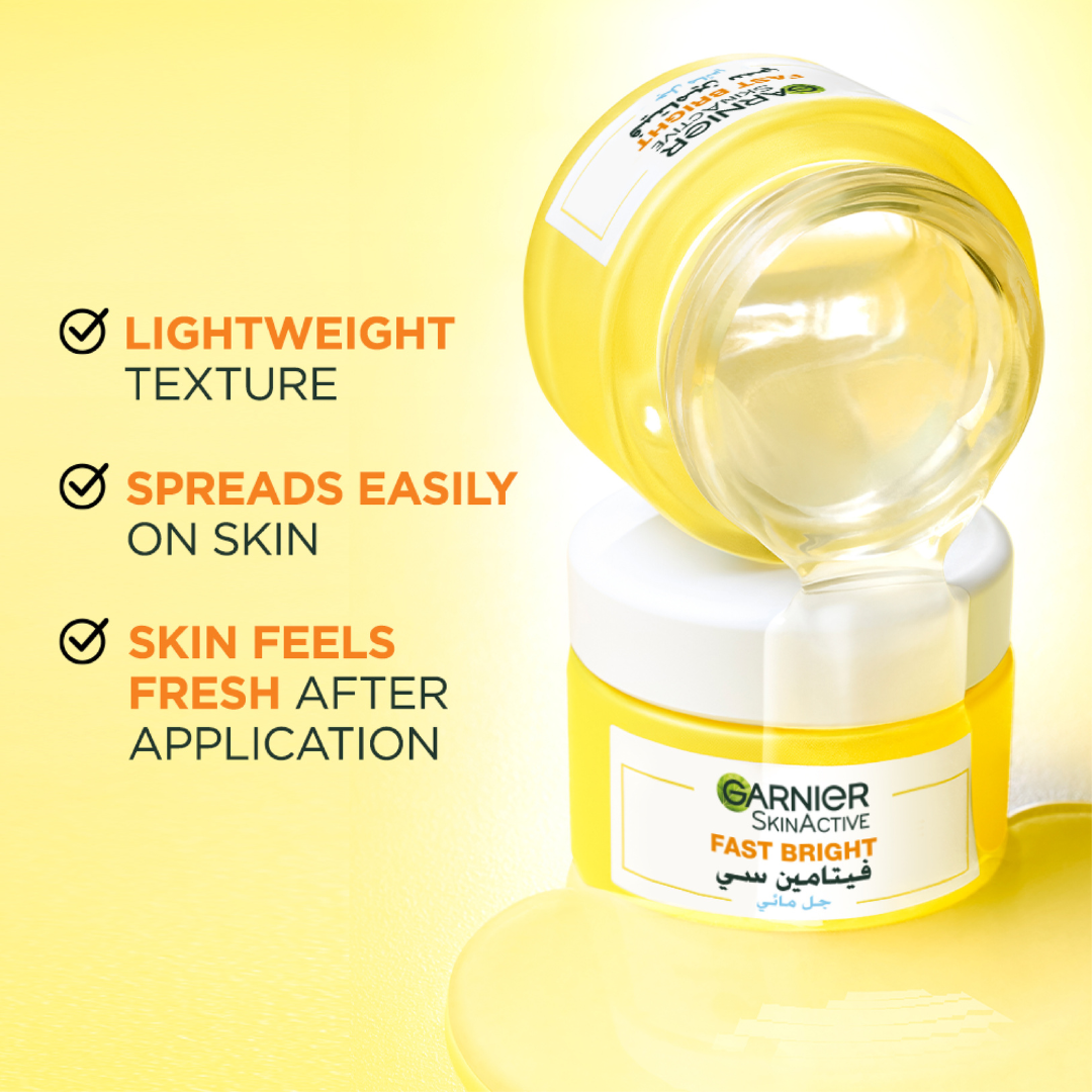 Garnier Fast Bright Vitamin C Water Gel Moisturiser 30ml Hydration