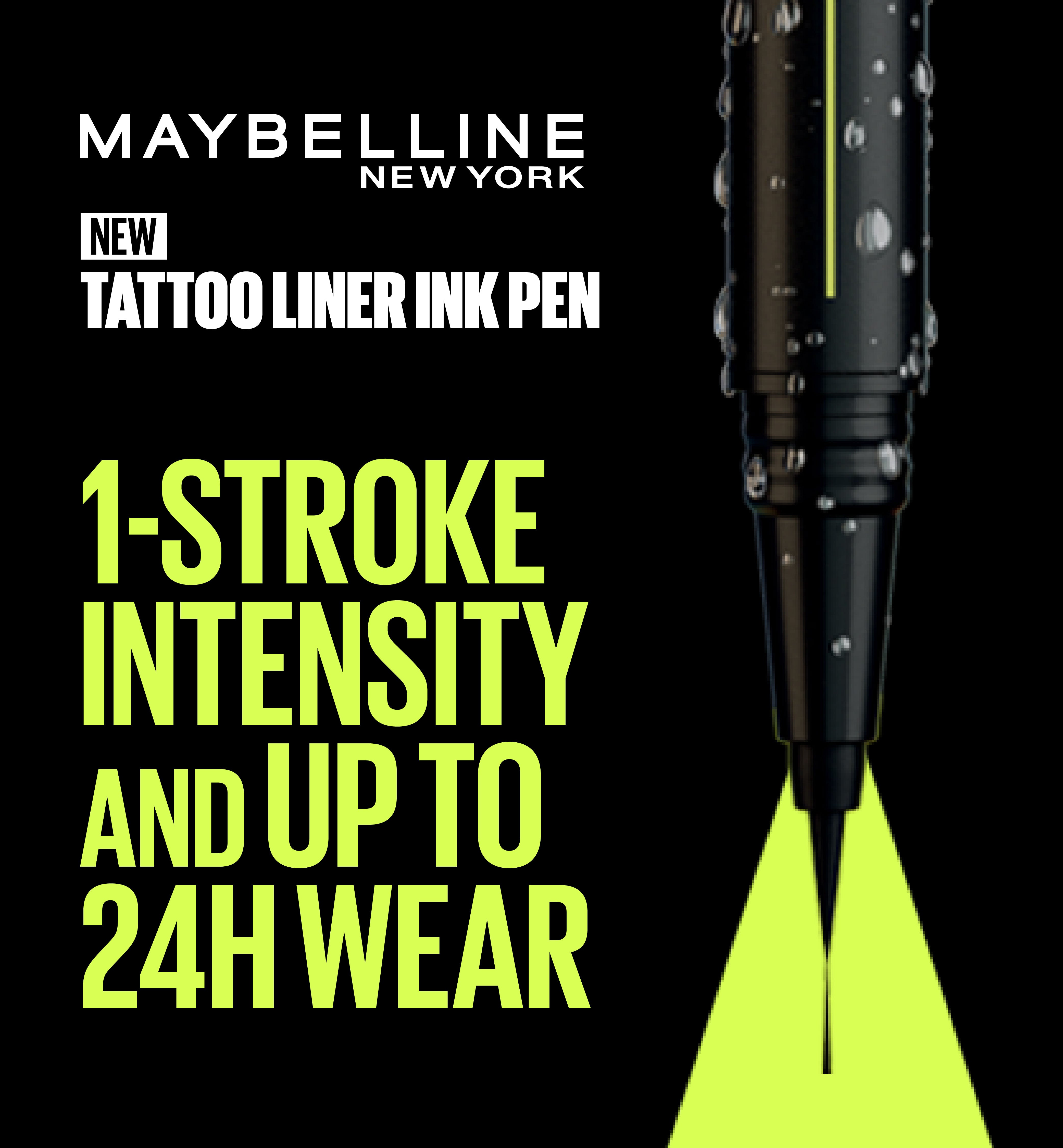 Maybelline Black Tattoo Liner Ink Pen, Waterproof Precision Eyeliner