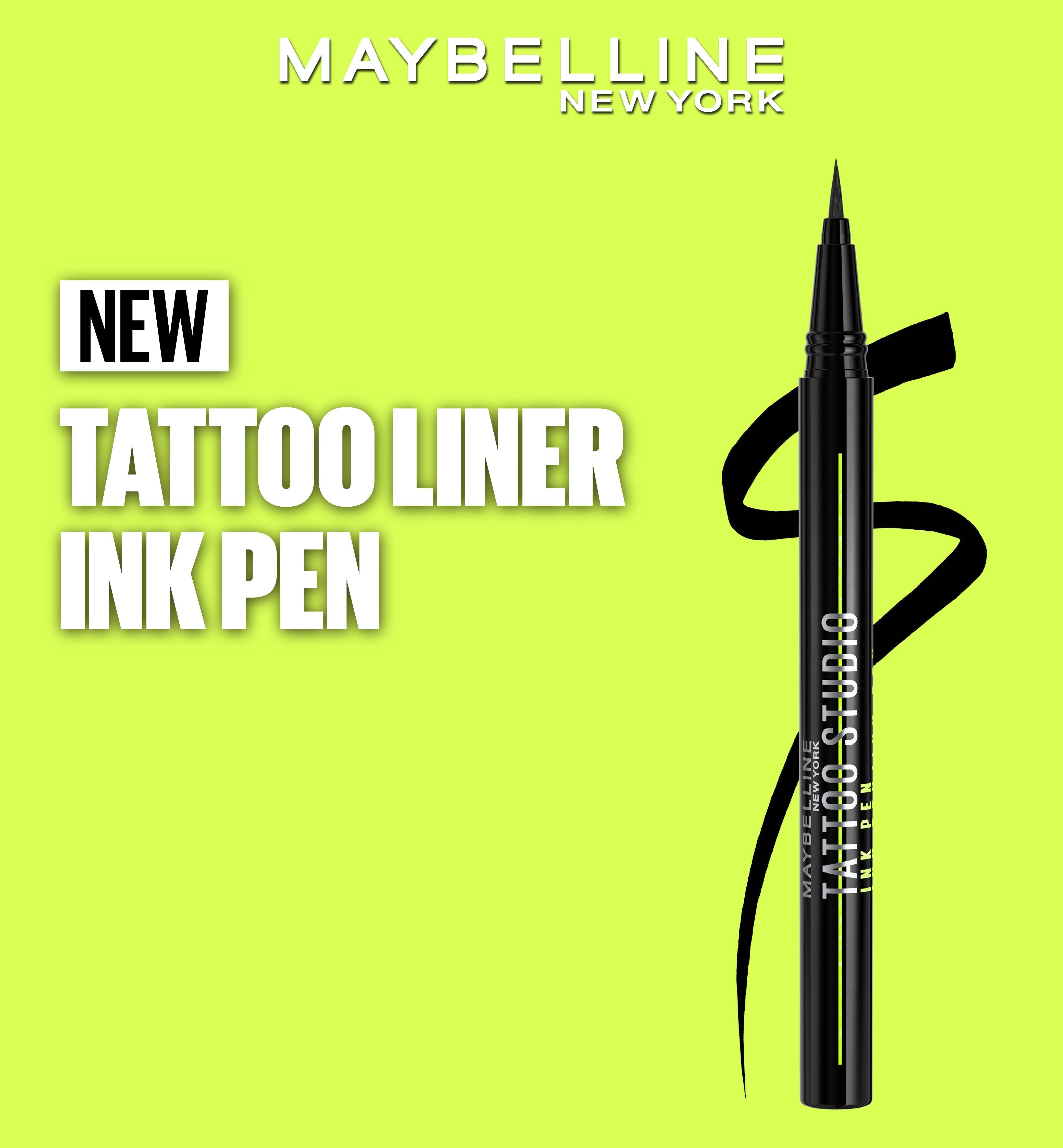 Maybelline Black Tattoo Liner Ink Pen, Waterproof Precision Eyeliner
