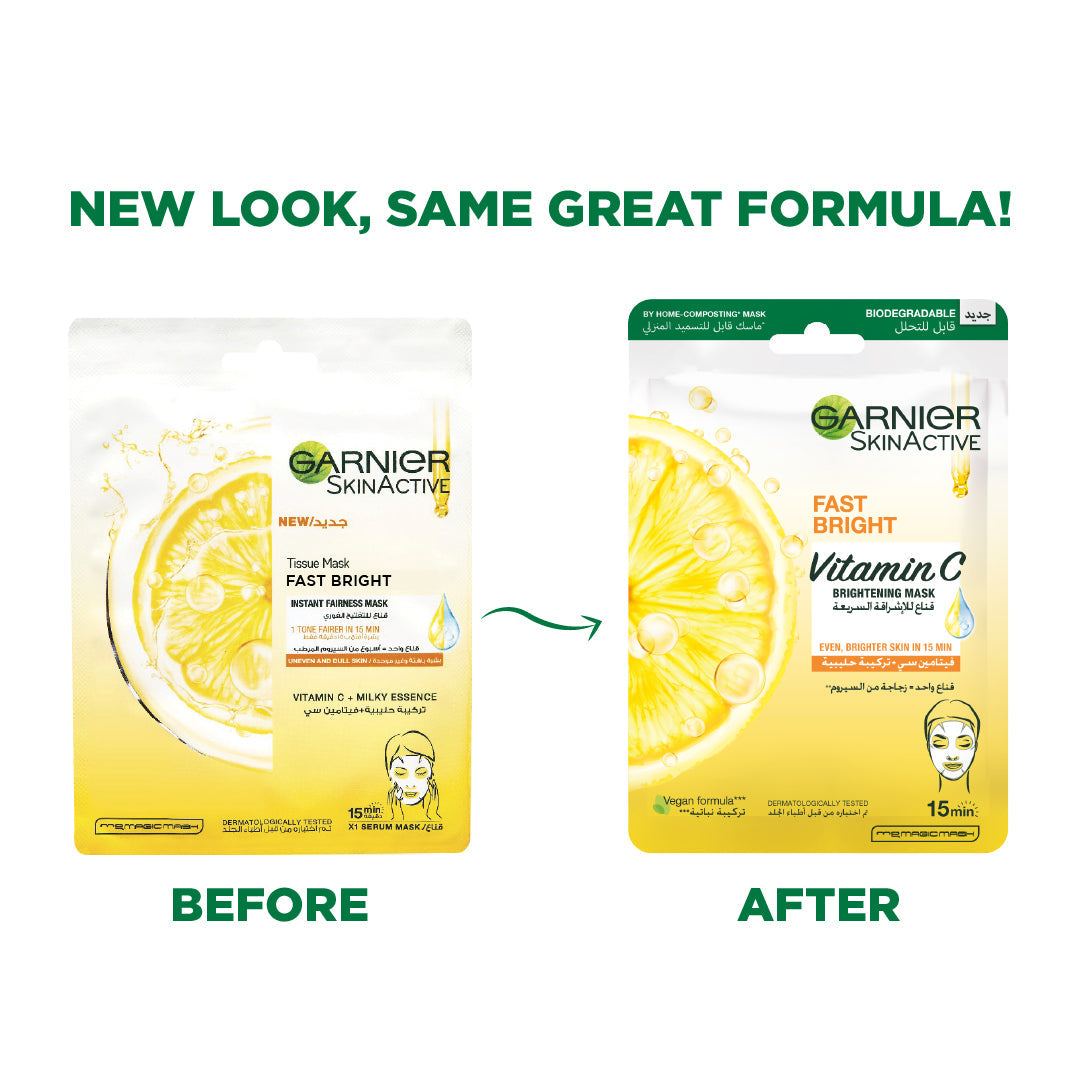Garnier Fast Bright Vitamin C Tissue Mask for Dull Skin