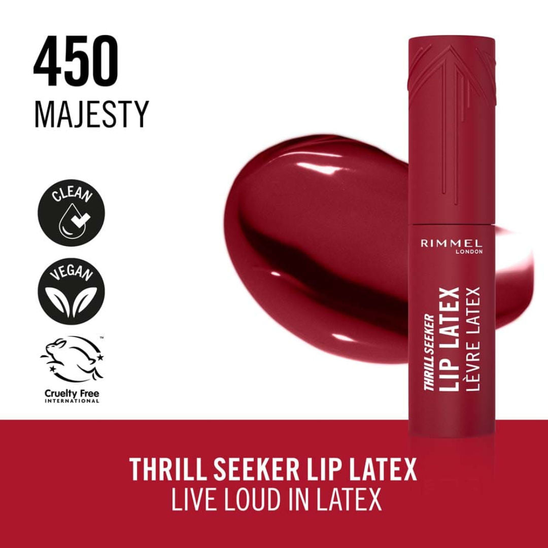 Rimmel Thrill Seeker Lip Latex: High-Shine, Long-Lasting, Vibrant Liquid Lipstick