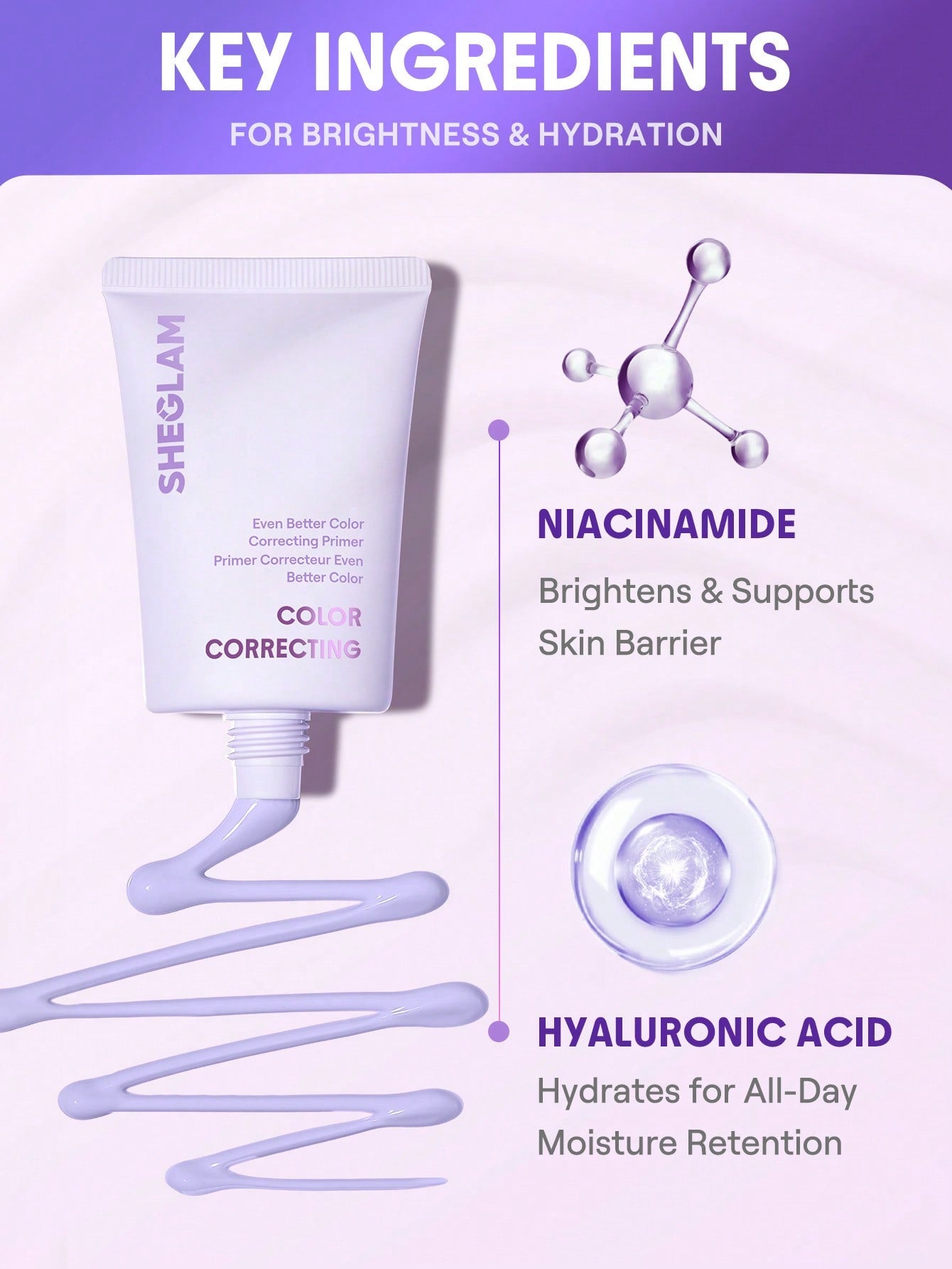 SHEGLAM Even Better Colour-Correcting Primer Purple for Brightening