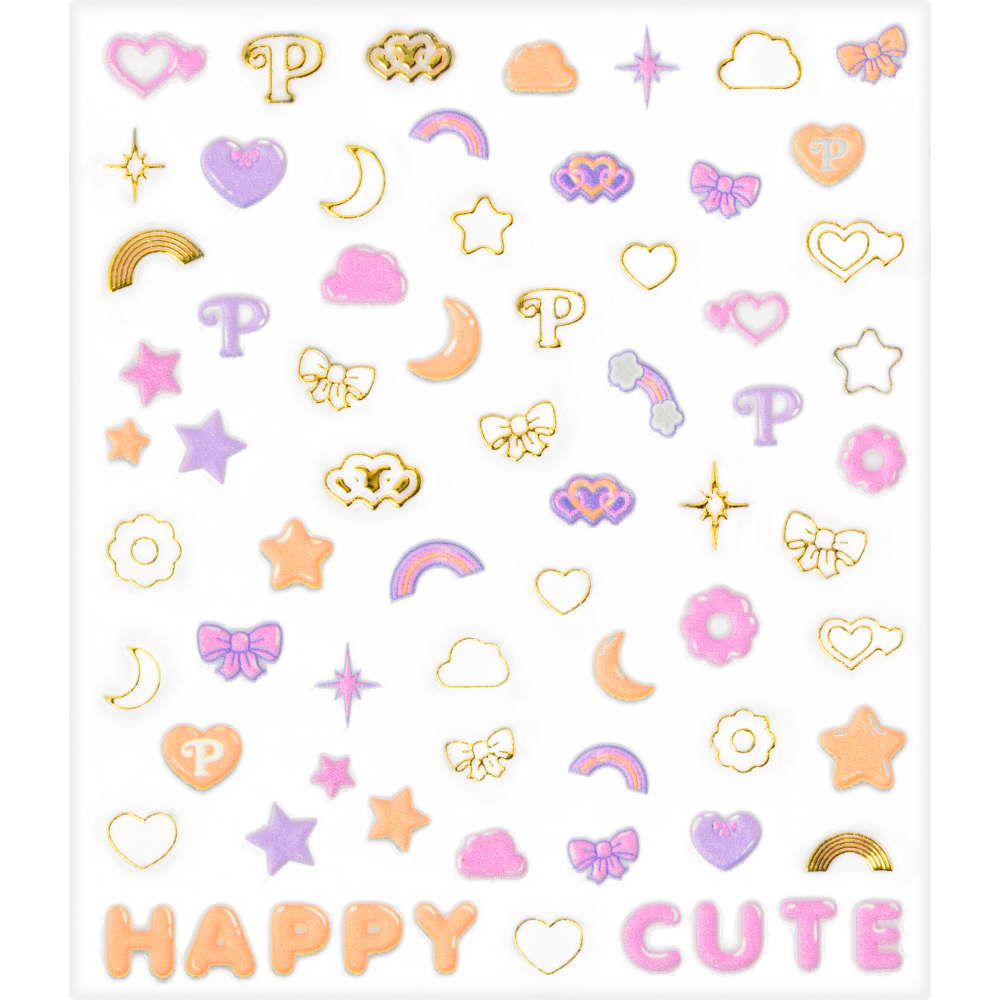 essence Polly Pocket™ Scented 3D Nail Stickers - Shimmer Hearts Stars