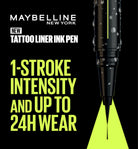 Maybelline Black Tattoo Liner Ink Pen, Waterproof Precision Eyeliner