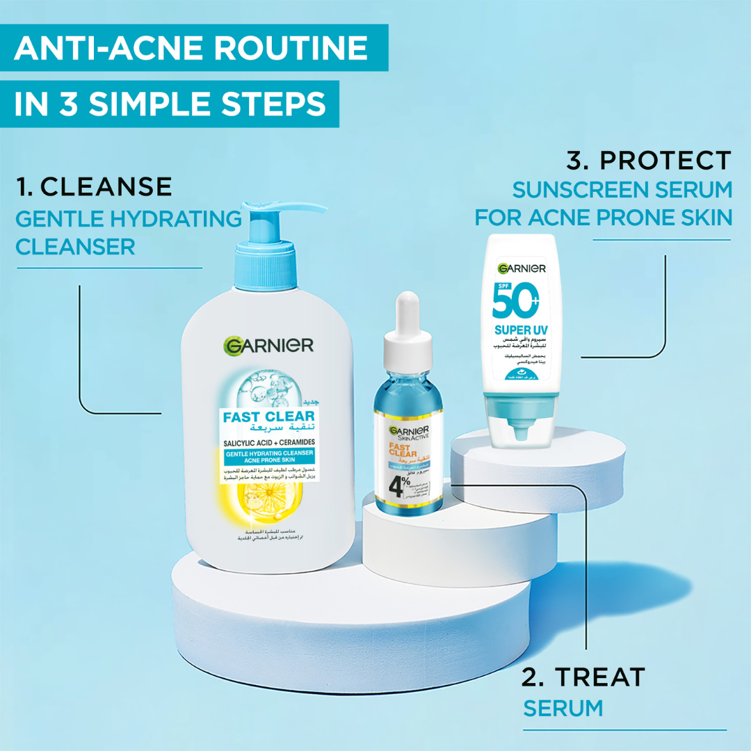 Garnier Fast Clear Hydrating Gentle Cleanser for Acne-Prone Skin